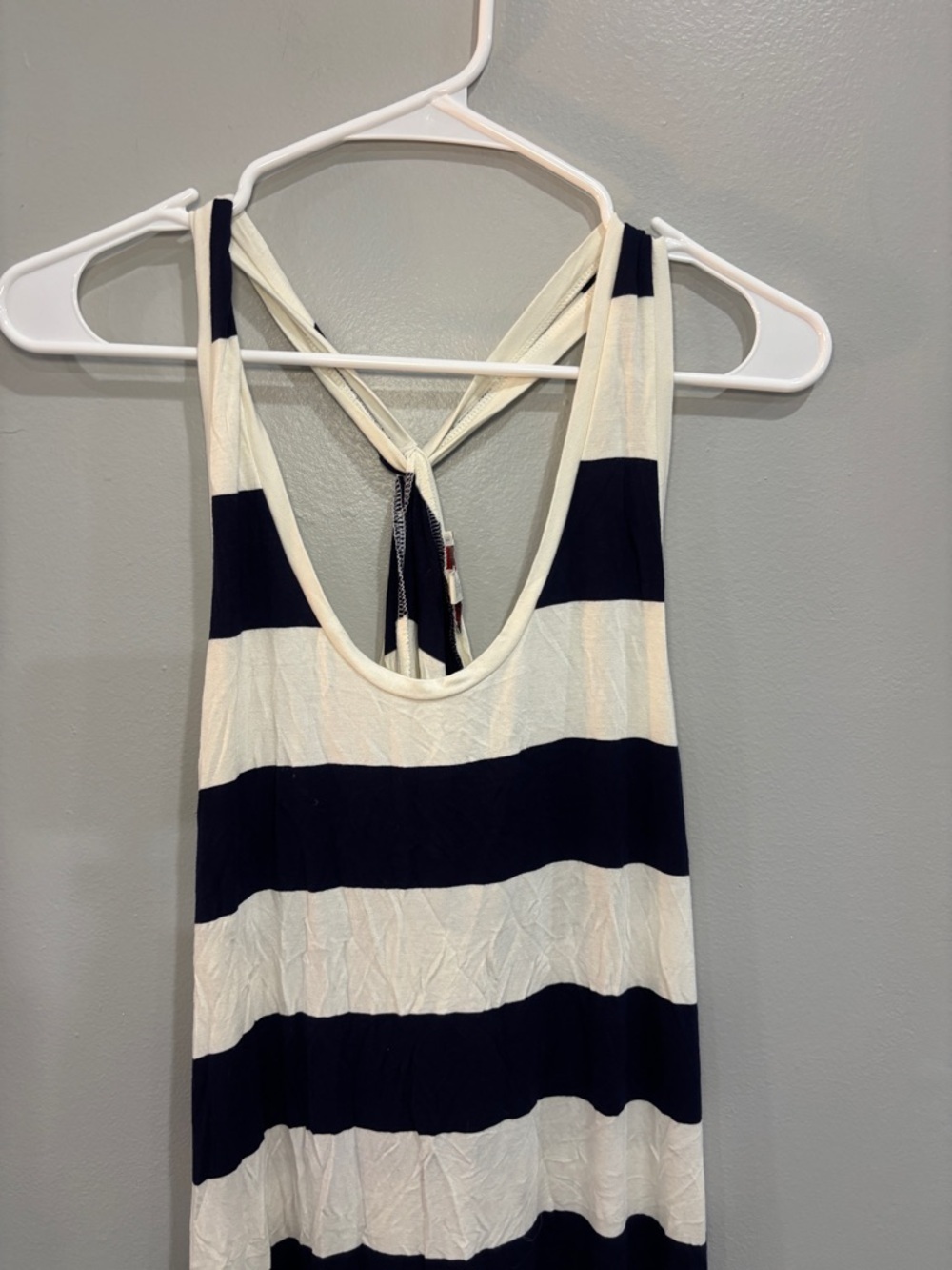 Maternity Gap Blue and white striped racerback maxi dress small - Picture 2 of 4